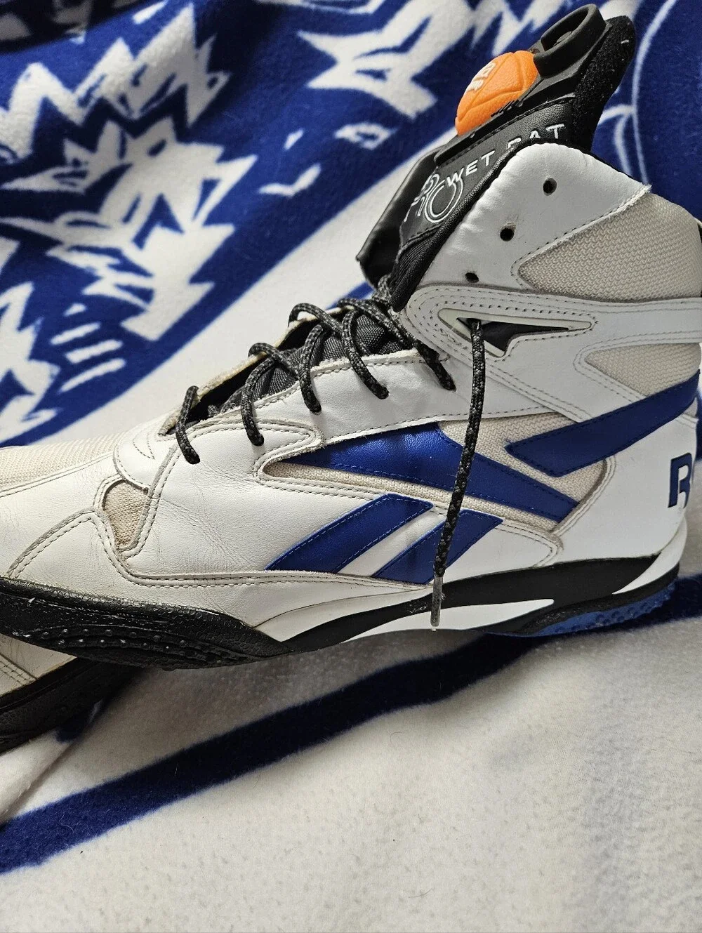 Reebok Men’s Pump  Sneakers - White, Black & Orange